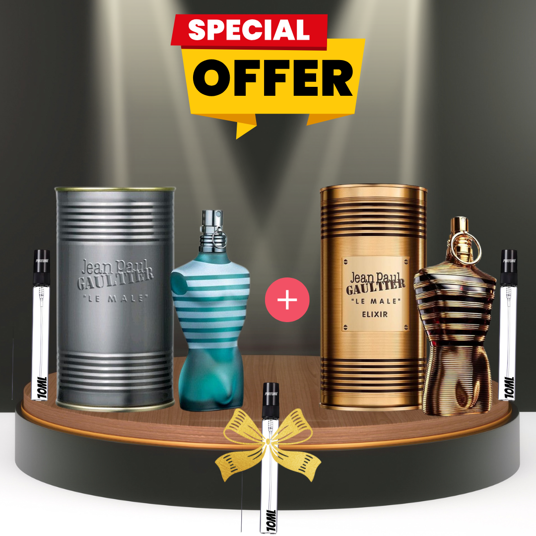 PACK: le male elixir 10ml + le male 10ml + 10ml gratuit