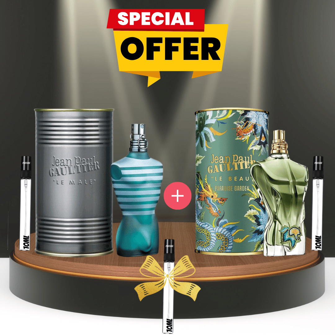 PACK: le beau garden paradise 10ml + le male 10ml + 10ml gratuit
