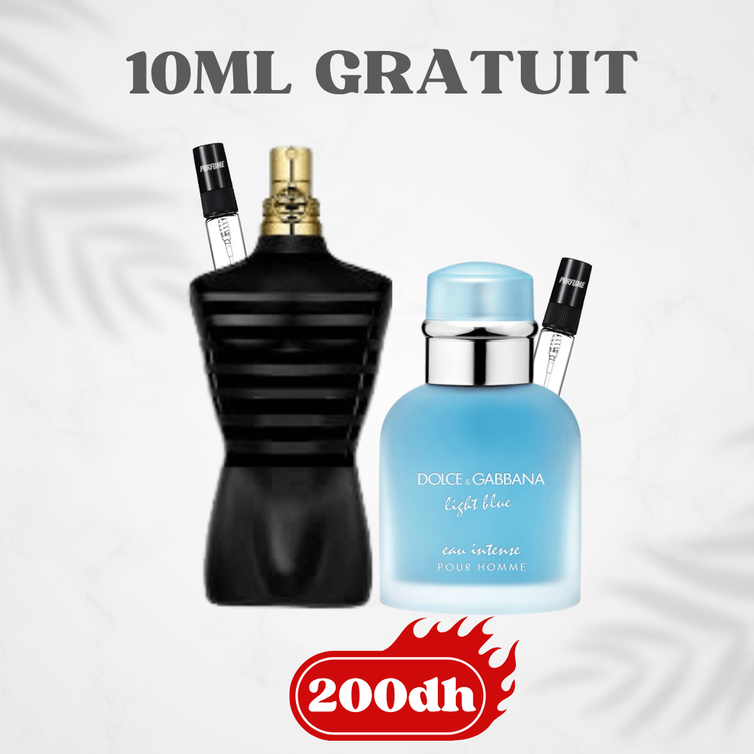 Light Blue 10ml  + le male le parfum 10ml  + 10ml gratuit
