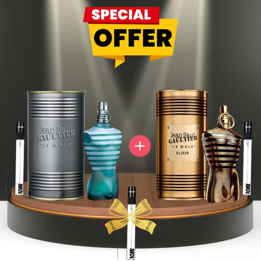 PACK: le male elixir 10ml + le male 10ml + 10ml gratuit