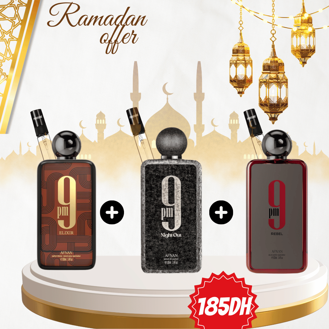 Pack : 9PM ELEXIR 10ml + 9PM REBEL 10ML + 9PM NIGHT OUT 10ml